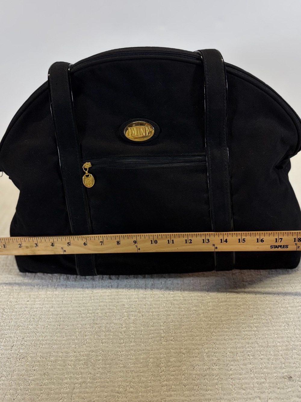 Vintage Dune Black Garment Travel Bag Luggage Carry On Weekender - Picture 8 of 9